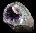 Dark Amethyst Crystal Geode With Calcite #37287-2